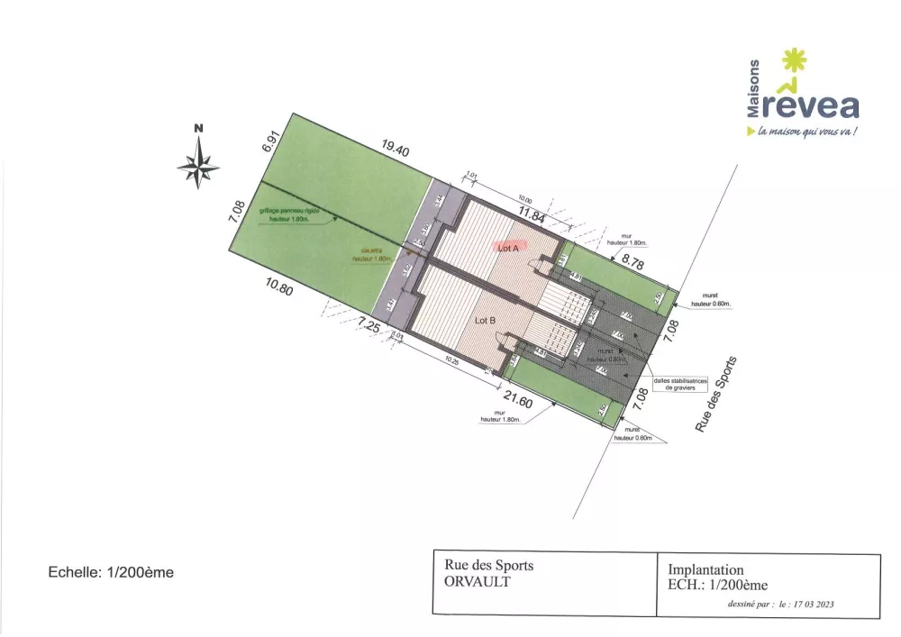 Image du modèle de maison Plan masse 2 terrains