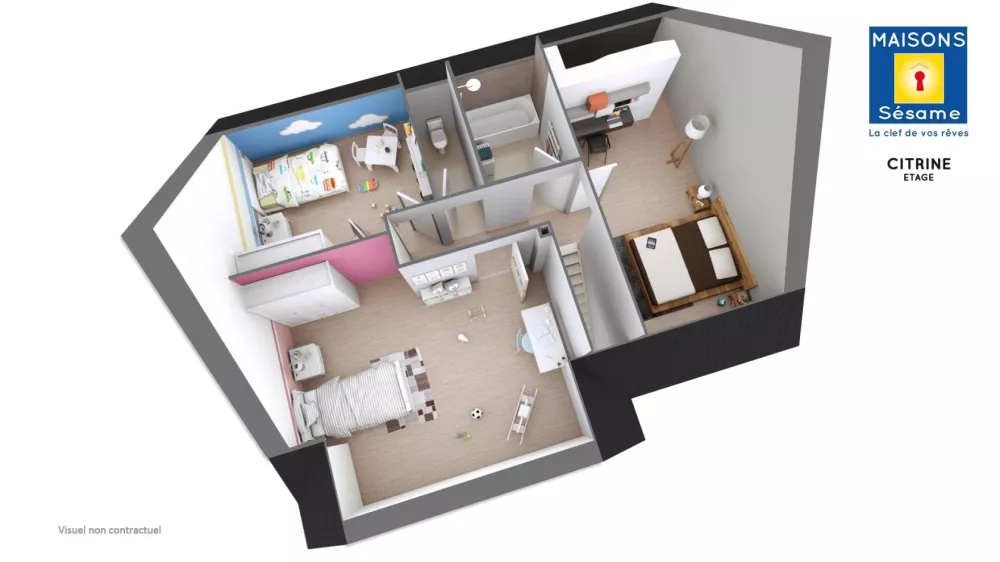 Image du modèle de maison 2017 04 CITRINE Axono ETG