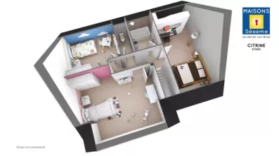Image du modèle de maison 2017 04 CITRINE Axono ETG