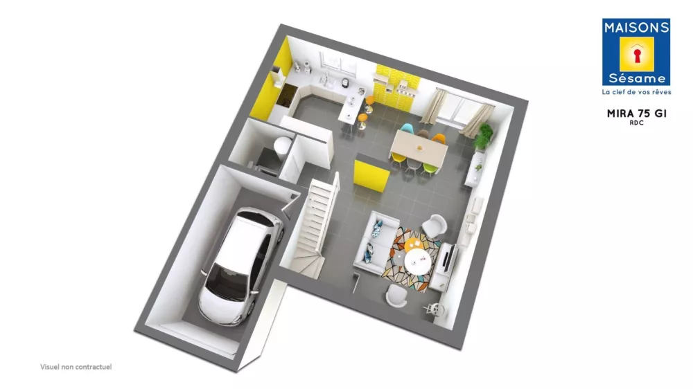 Image du modèle de maison MIRA 75 GI RDC