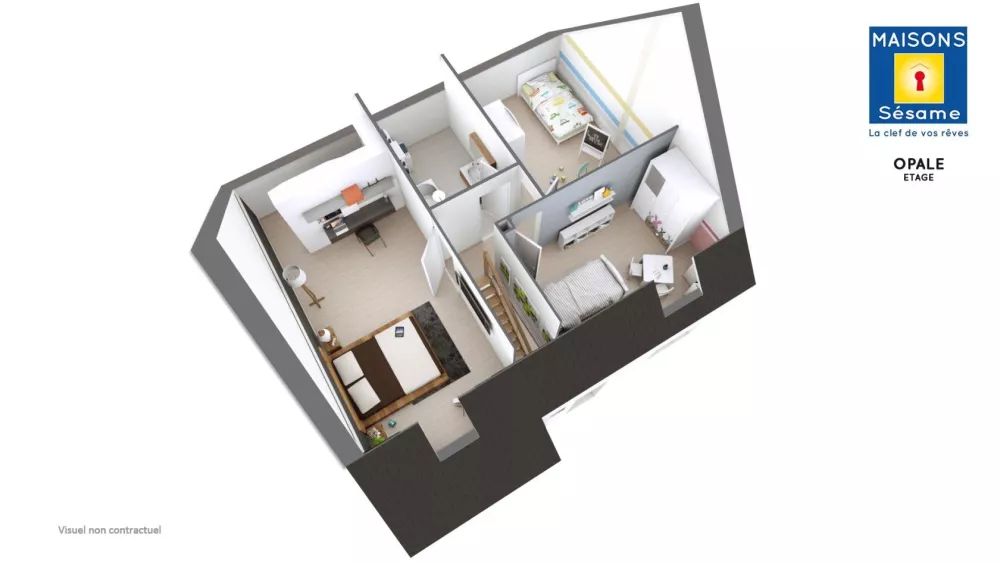 Image du modèle de maison 2017 04 OPALE Axono ETG