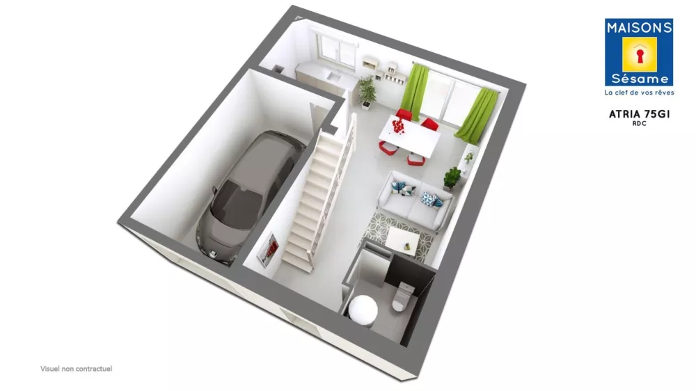 Image du modèle de maison ATRIA 75 GI RDC