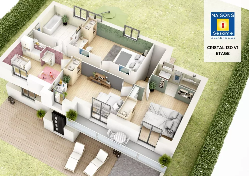 Image du modèle de maison cristal 130 v1 etage