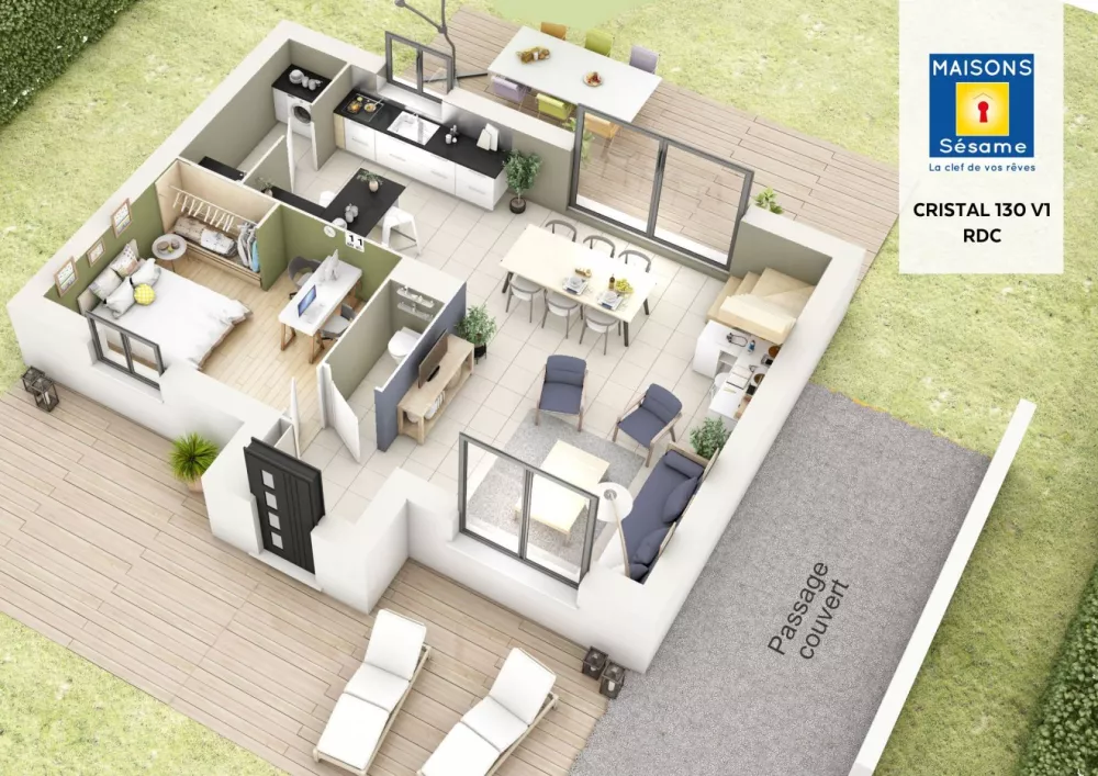 Image du modèle de maison cristal 130 v1 rdc