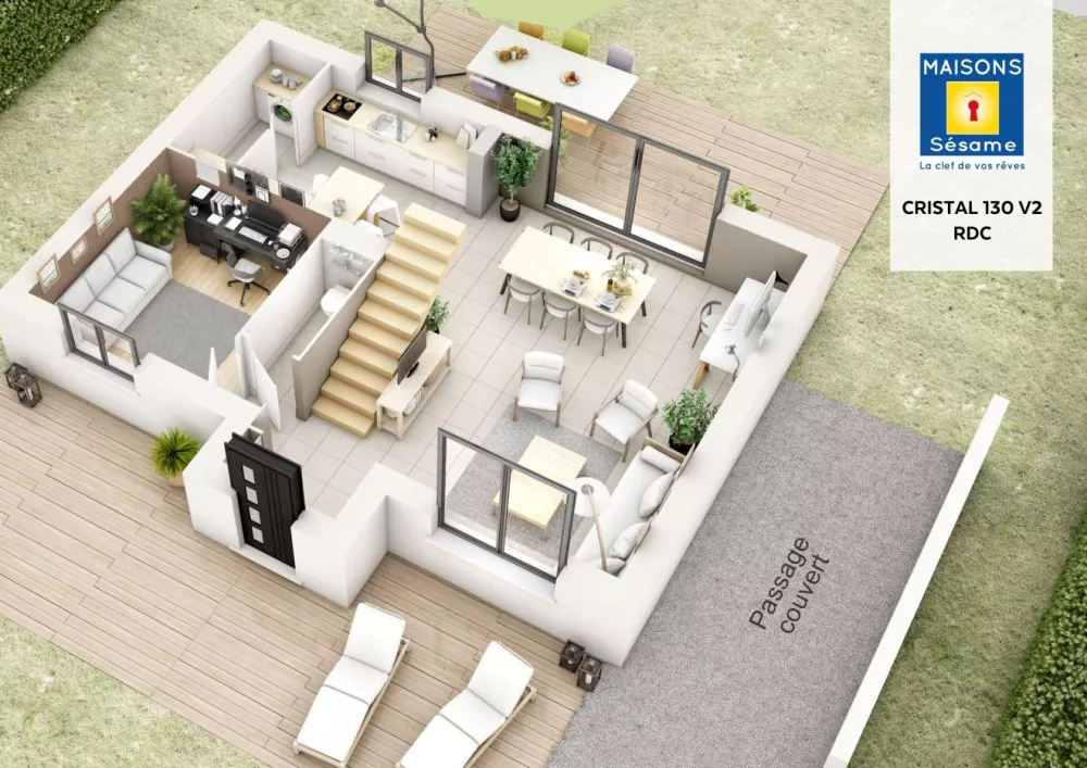 Image du modèle de maison cristal 130 v2 rdc