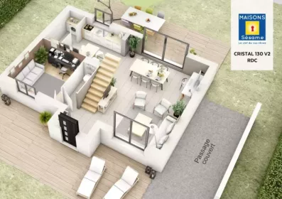 Image du modèle de maison cristal 130 v2 rdc
