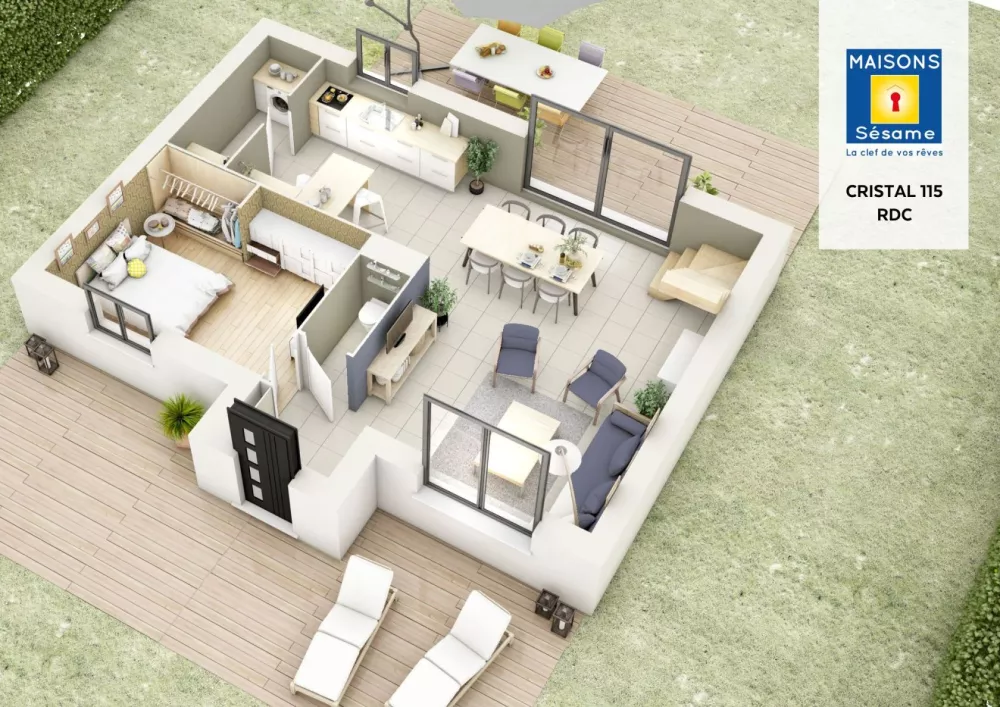 Image du modèle de maison cristal 115 rdc