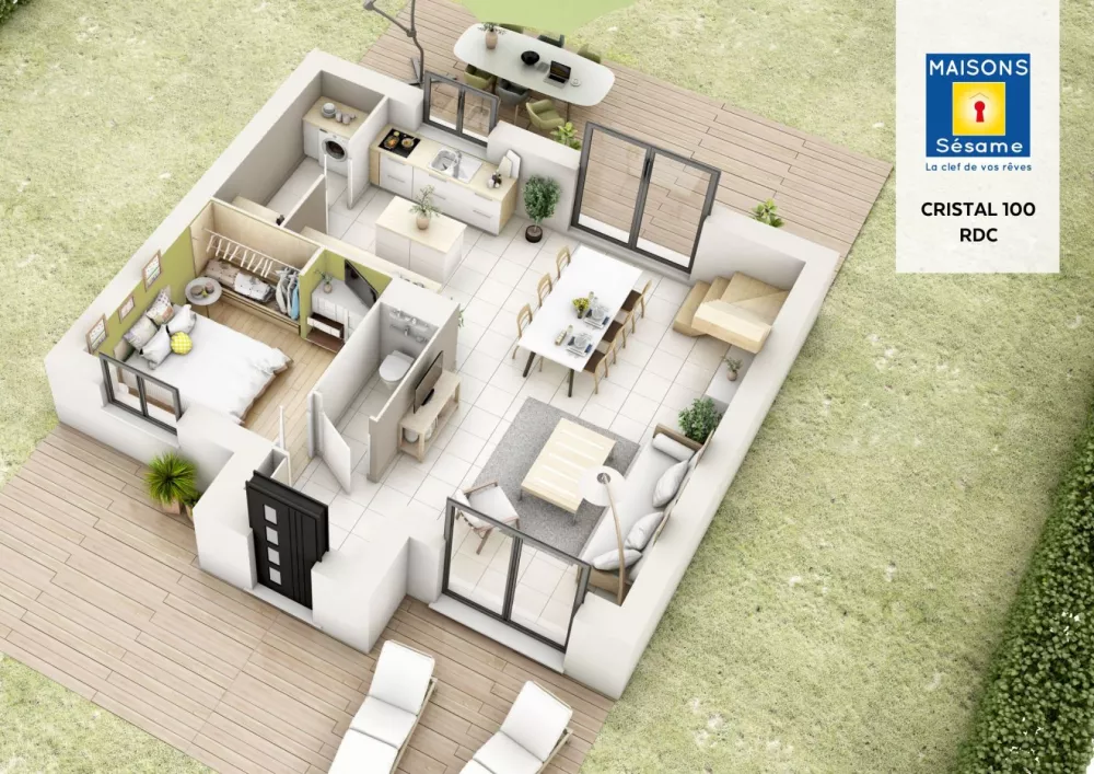 Image du modèle de maison cristal 100 rdc