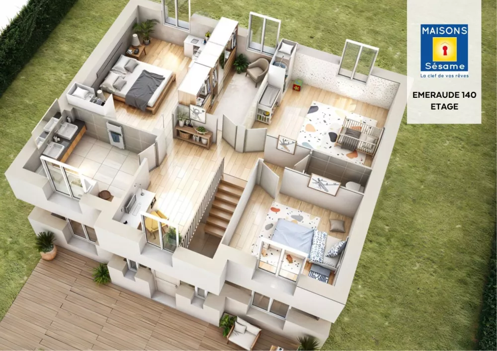 Image du modèle de maison emeraude 140 etage