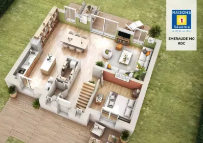 Image du modèle de maison emeraude 140 rdc