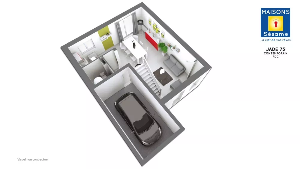 Image du modèle de maison JADE 75 CONTEMPORAIN RDC