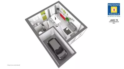 Image du modèle de maison JADE 75 CONTEMPORAIN RDC