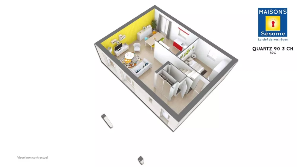Image du modèle de maison QUARTZ 90 3CH RDC