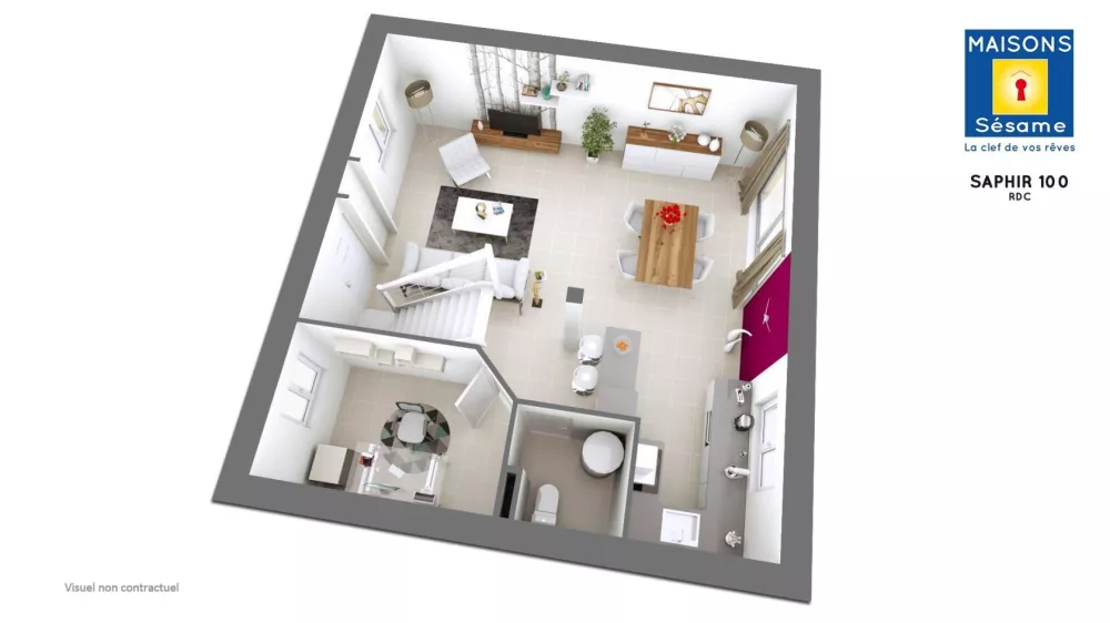 Image du modèle de maison saphir 100 RDC