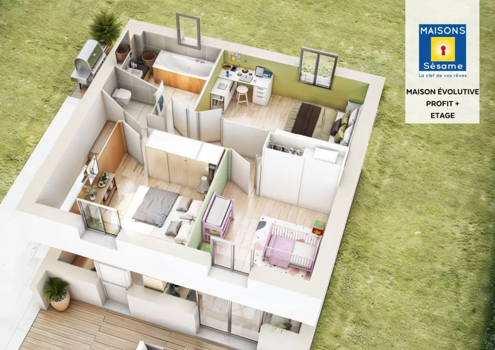Image du modèle de maison evolutive profit+ etage