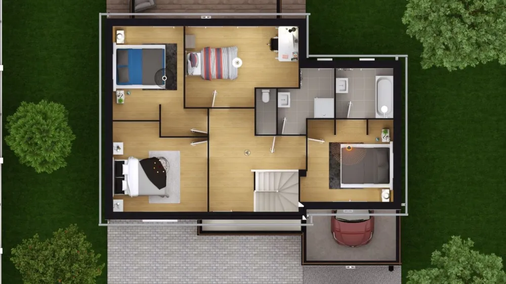 Image du modèle de maison FUSCHIA 4G-131 - DESSUS ETAGE