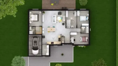 Image du modèle de maison ROSA 4G-106 - DESSUS RDC