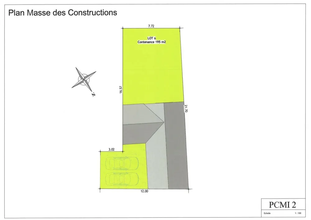 Image du modèle de maison PLAN MASSE PERLE GI en L sur le Lot n°6