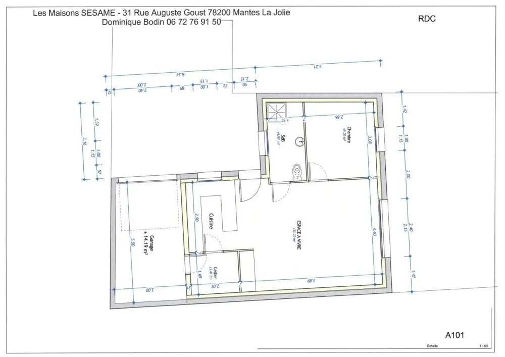 Image du modèle de maison PLAN RDC PERLE GI en L sur le Lot n°6