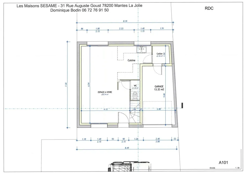 Image du modèle de maison PLAN RDC R+1 de 80m² 4Ch Lot 6 Mantes la Ville