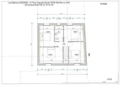 Image du modèle de maison PLAN ETAGE R+1 80m² 4Ch Lot 6 Mantes la Ville