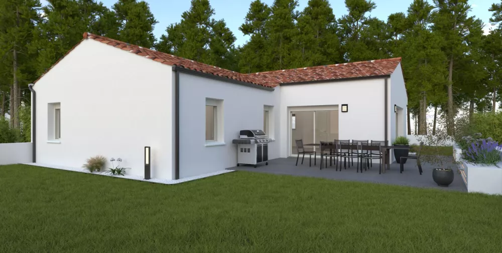 Image du modèle de maison RENDU AR avec végétation