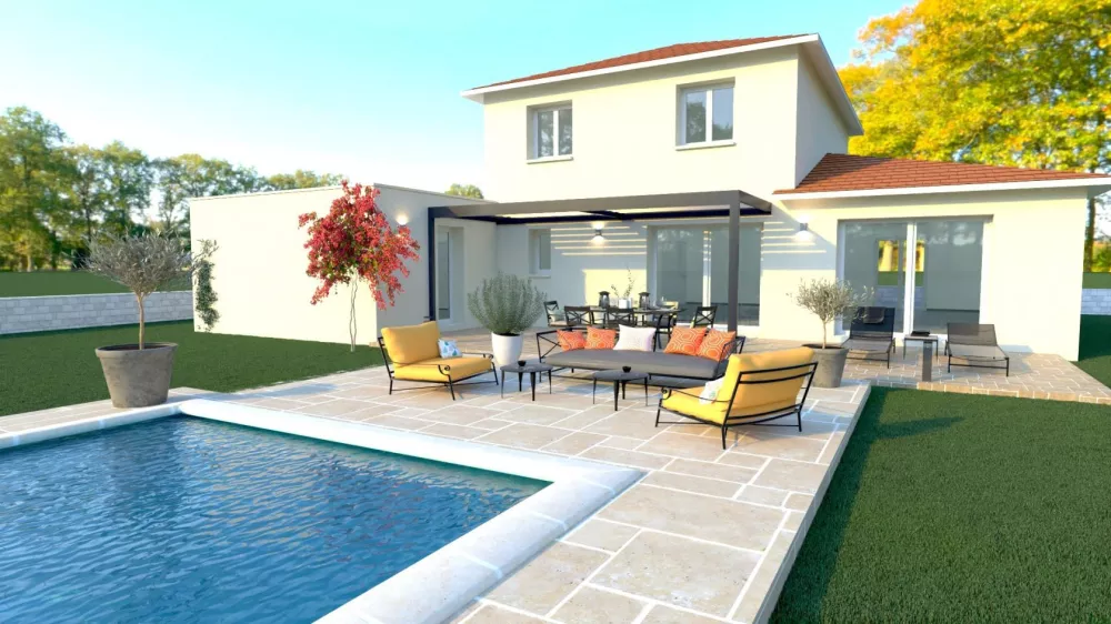 Image du modèle de maison visu jardin