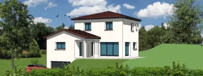 Image du modèle de maison Persp Vue coté entrée