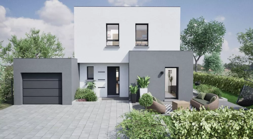 Image du modèle de maison toit plat face