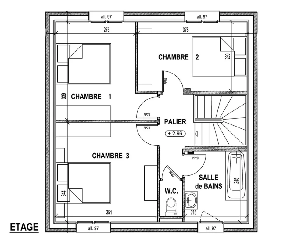 Image du modèle de maison PLAN ETAGE - sans cotes