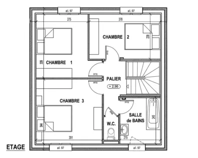 Image du modèle de maison PLAN ETAGE - sans cotes