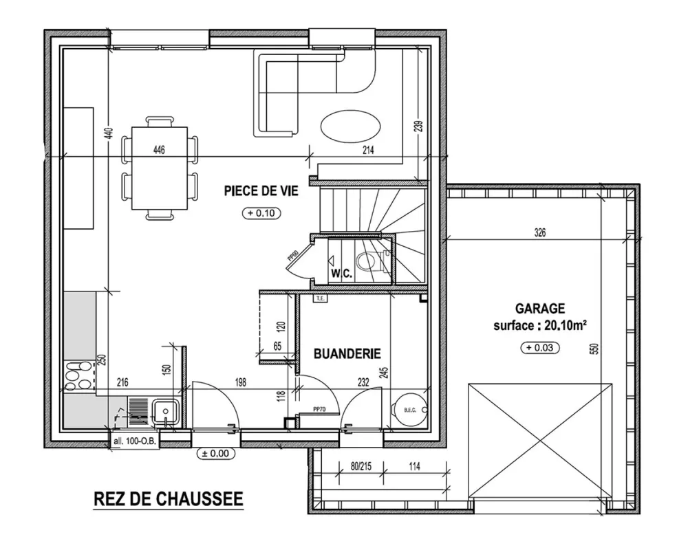 Image du modèle de maison PLAN RDC - sans cotes