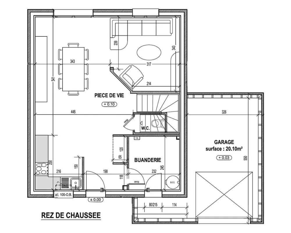 Image du modèle de maison PLAN RDC - sans cotes