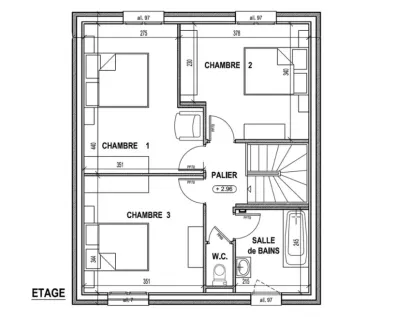 Image du modèle de maison PLAN ETAGE - sans cotes