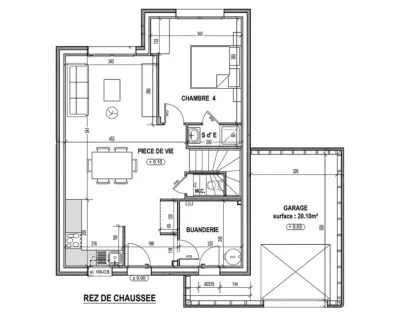 Image du modèle de maison PLAN RDC - sans cotes