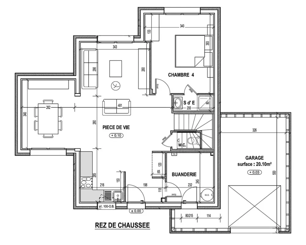 Image du modèle de maison PLAN RDC - sans cotes