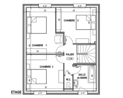 Image du modèle de maison PLAN ETAGE - sans cotes