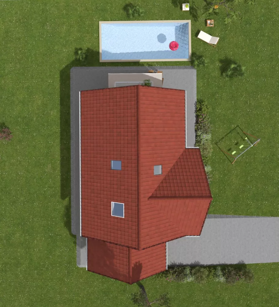 Image du modèle de maison MESANGE - VUE DESSUS
