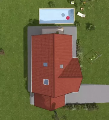 Image du modèle de maison MESANGE - VUE DESSUS