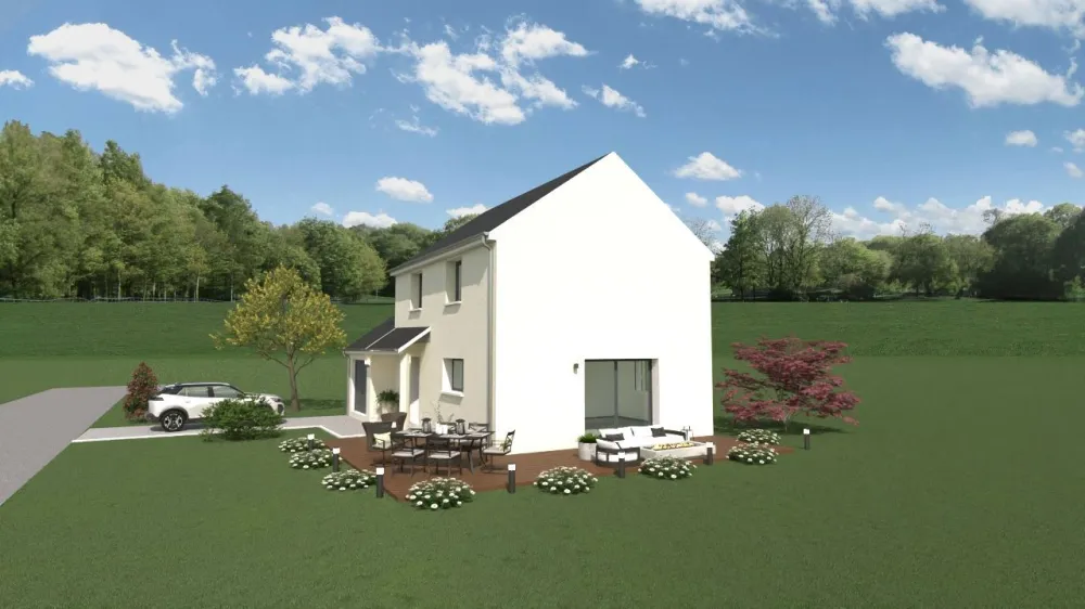 Image du modèle de maison ROSALIA 101m² + GARAGE 16.50m² facade arriere ( BISCH - 174 500€)