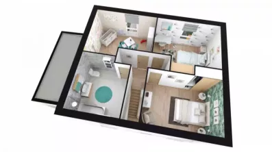 Image du modèle de maison ROSALIA 4CH GA Axono étage