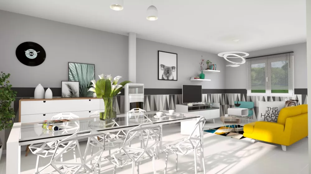 Image du modèle de maison ROSALIA_4CH SG VUE INTR SEJOUR