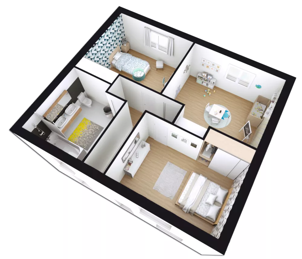 Image du modèle de maison ROSALIA_4CH_SG_AXO R+1