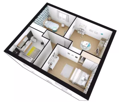 Image du modèle de maison ROSALIA_4CH_SG_AXO R+1