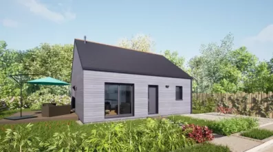 Image du modèle de maison 60 toit ardoises - Vue Rue