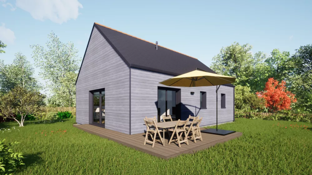 Image du modèle de maison 70 Ardoises - Vue Jardin