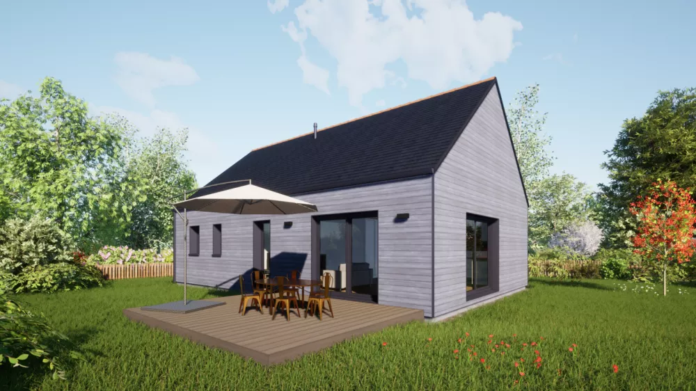 Image du modèle de maison 80 Ardoises - Vue Jardin
