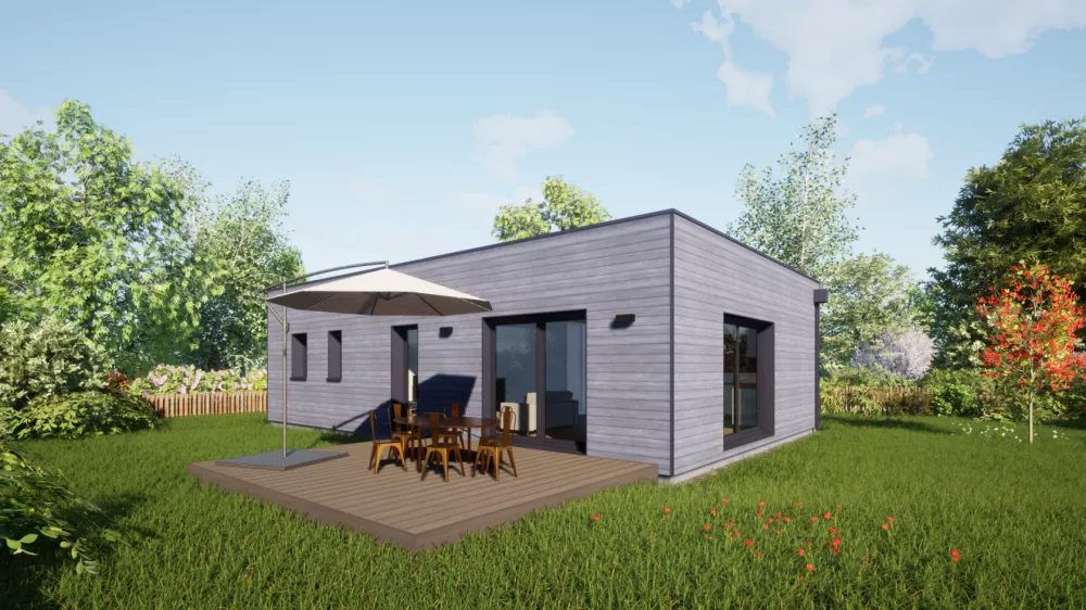Image du modèle de maison 80 Toit Terrasse - Vue Jardin