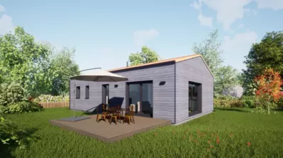 Image du modèle de maison 80 Toit Tuiles - Vue Jardin