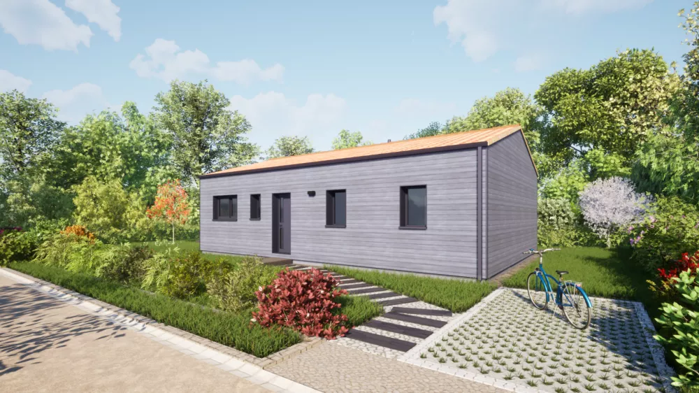 Image du modèle de maison 80 Toit tuiles - Vue accès